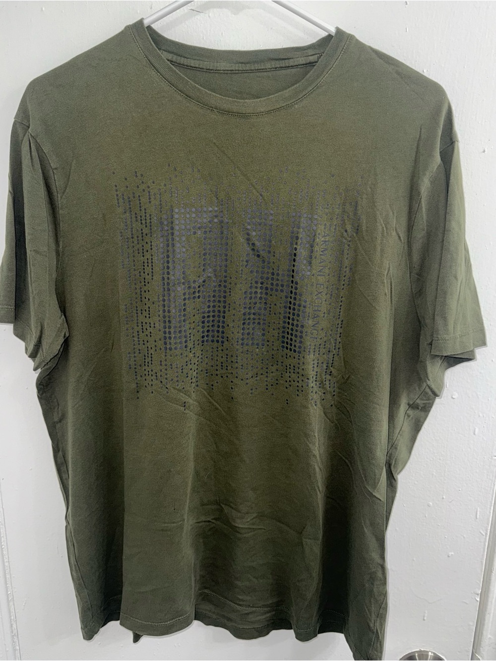 Armani Exchange Olive Green Crewneck Graphic Tee